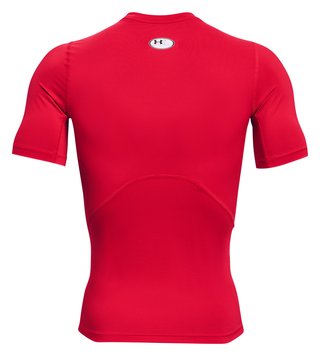 Under Armour HeatGear heren compressieshirt, rood/wit