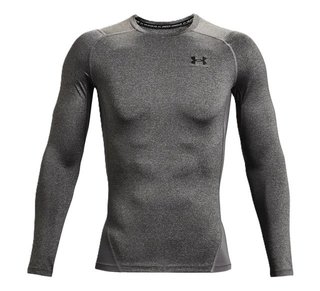 Under Armour HeatGear heren compressie shirt met lange mouwen, carbon heather