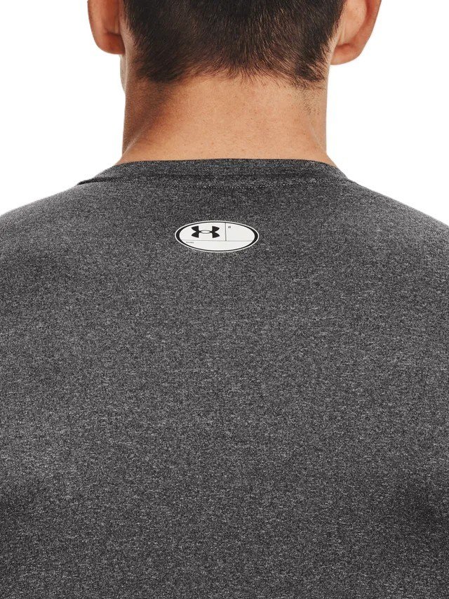Under Armour HeatGear heren compressie shirt met lange mouwen, carbon heather