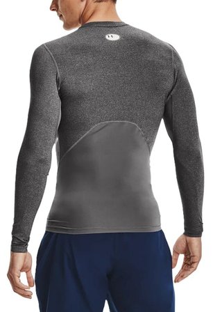 Under Armour HeatGear heren compressie shirt met lange mouwen, carbon heather