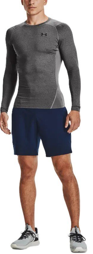 Under Armour HeatGear heren compressie shirt met lange mouwen, carbon heather