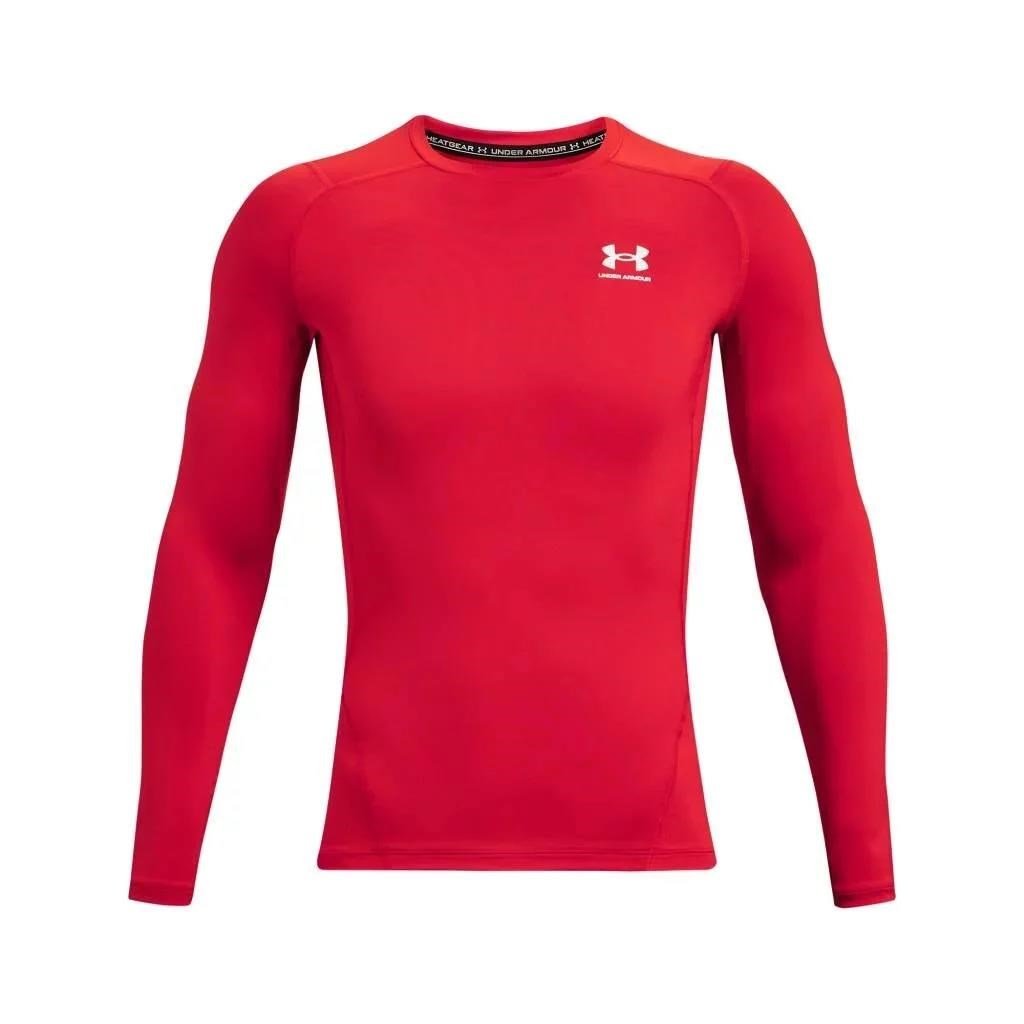 Under Armour HeatGear heren compressie shirt met lange mouwen, rood