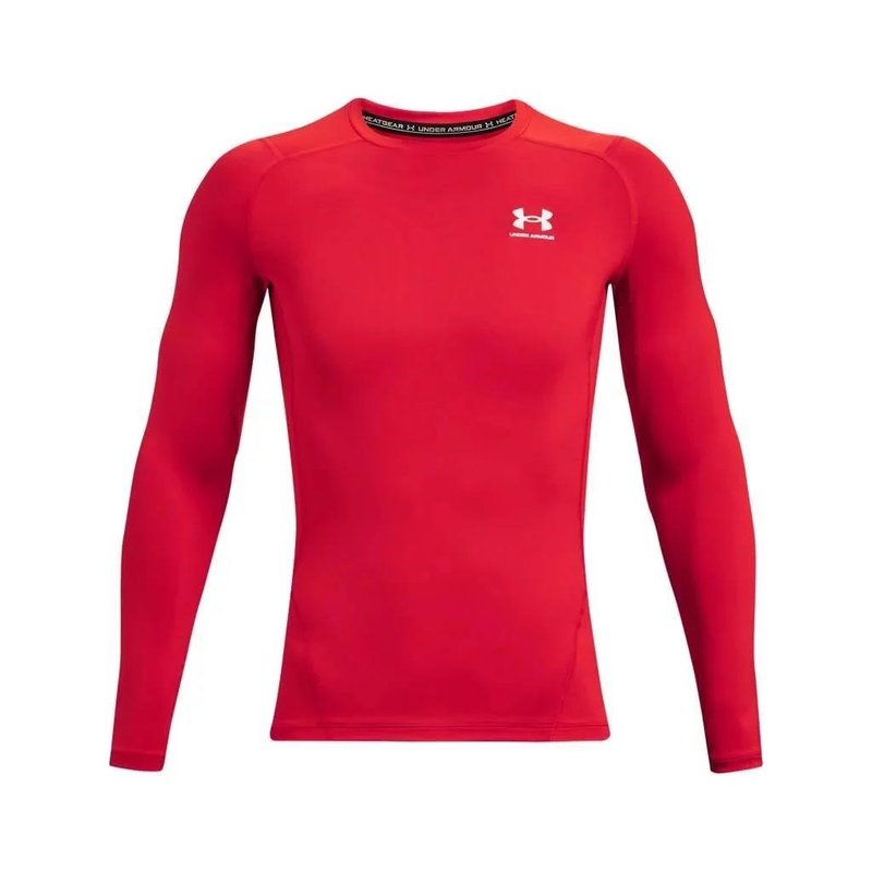 Under Armour HeatGear heren compressie shirt met lange mouwen, rood