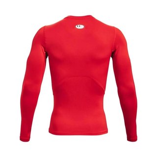 Under Armour HeatGear heren compressie shirt met lange mouwen, rood