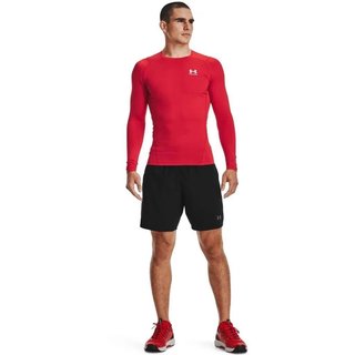 Under Armour HeatGear heren compressie shirt met lange mouwen, rood