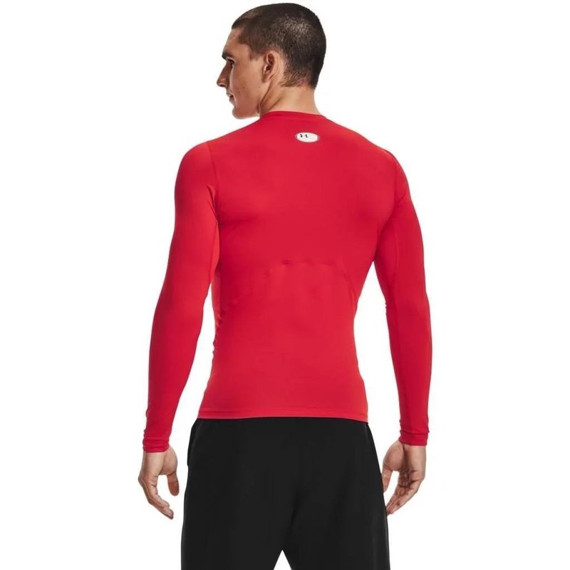 Under Armour HeatGear heren compressie shirt met lange mouwen, rood