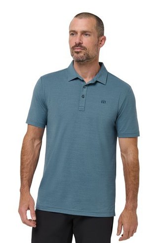 Travis Mathew The Heater heren polo, copen blue