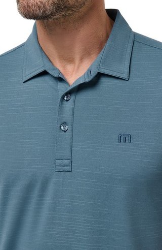 Travis Mathew The Heater heren polo, copen blue