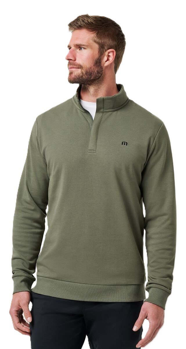 Travis Mathew Cloud Quarter Zip 2.0 heren pullover, dark olive