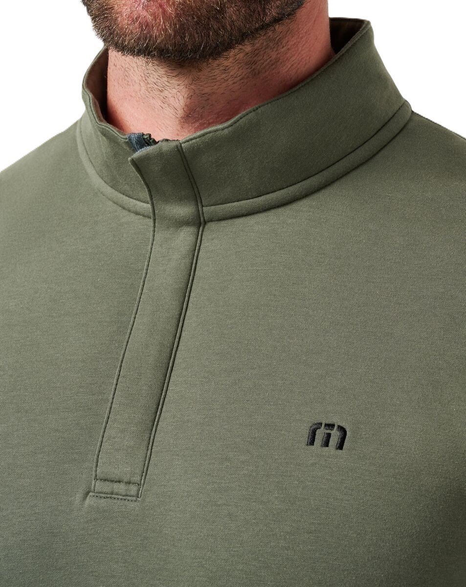 Travis Mathew Cloud Quarter Zip 2.0 heren pullover, dark olive
