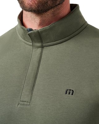 Travis Mathew Cloud Quarter Zip 2.0 heren pullover, dark olive