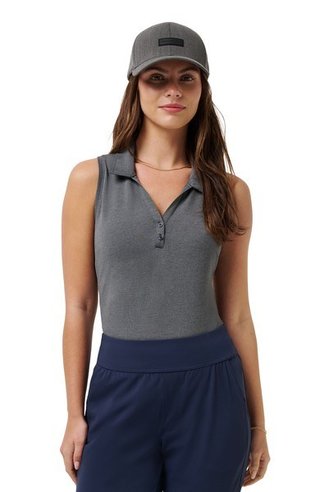 Travis Mathew Featherweight Active 2.0 Sleeveless dames polo, heather black