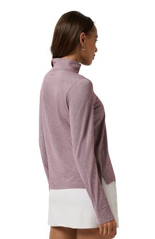 Travis Mathew Featherweightt Active zip long sleeve dames polo, heather damson