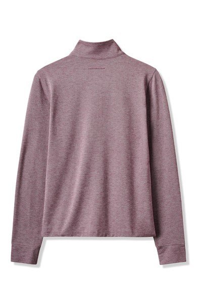 Travis Mathew Featherweightt Active zip long sleeve dames polo, heather damson