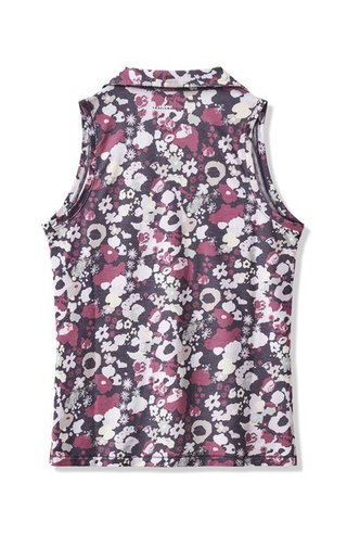 Travis Mathew Featherweight Printed Sleeveless dames polo, graystone floral multi