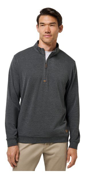 Travis Mathew Cloud heren sweater 1/4 zip, heather black