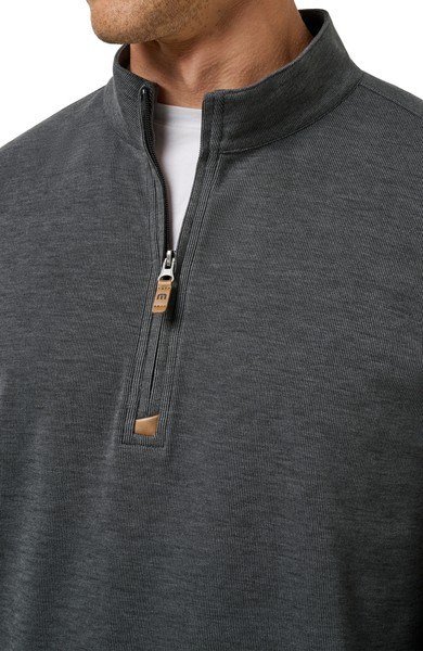 Travis Mathew Cloud heren sweater 1/4 zip, heather black