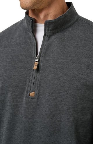 Travis Mathew Cloud heren sweater 1/4 zip, heather black