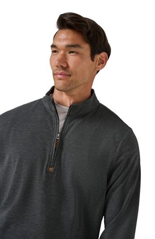 Travis Mathew Cloud heren sweater 1/4 zip, heather black