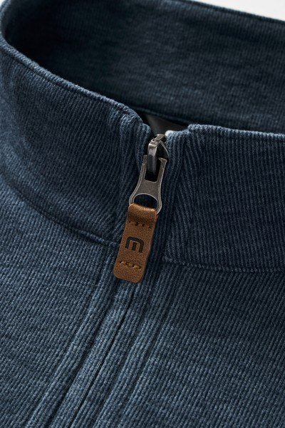 Travis Mathew Cloud heren sweater 1/4 zip, heather navy