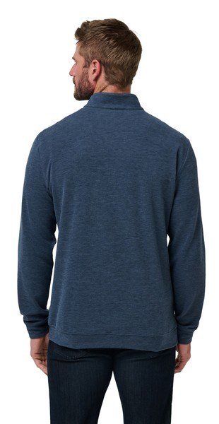 Travis Mathew Cloud heren sweater 1/4 zip, heather navy