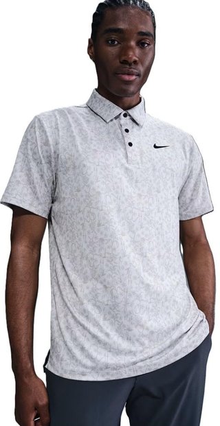 Nike Dri-FIT Tour Print heren polo, photon dust/black