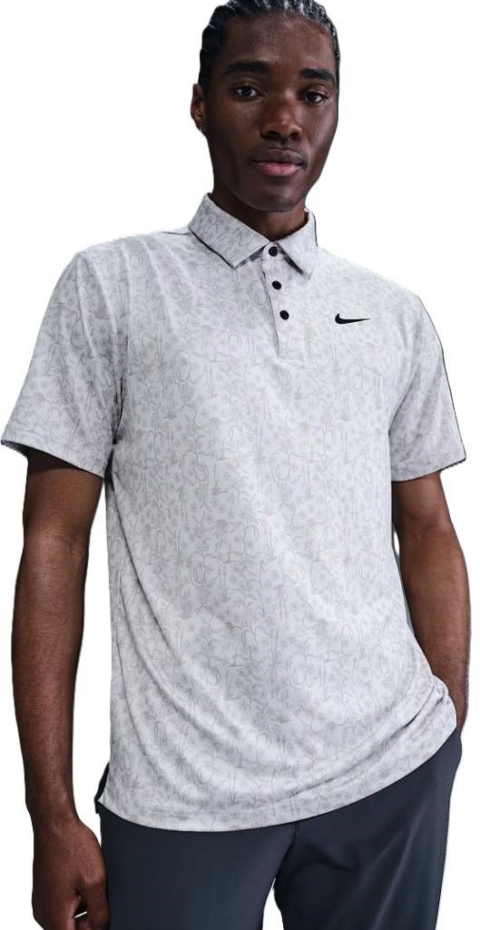 Nike Dri-FIT Tour Print heren polo, photon dust/black
