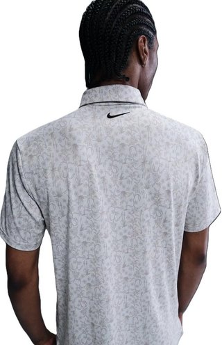 Nike Dri-FIT Tour Print heren polo, photon dust/black