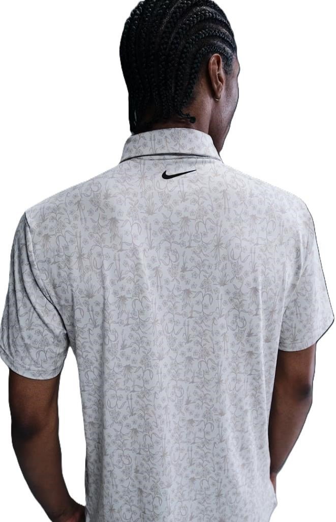 Nike Dri-FIT Tour Print heren polo, photon dust/black