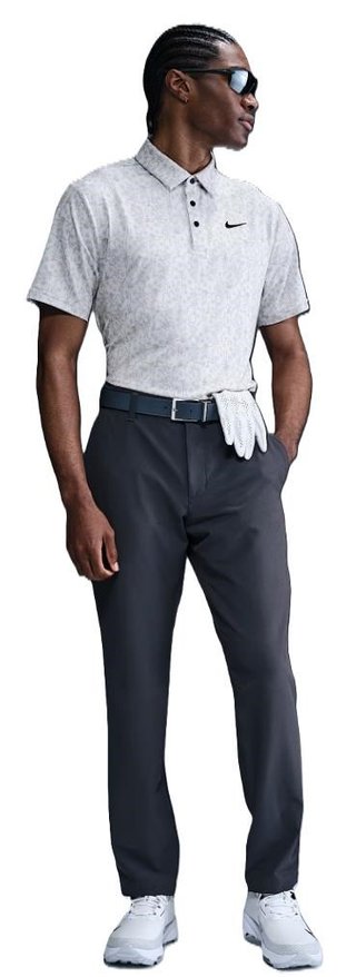 Nike Dri-FIT Tour Print heren polo, photon dust/black
