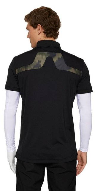J.Lindeberg KV Print heren polo, zwart
