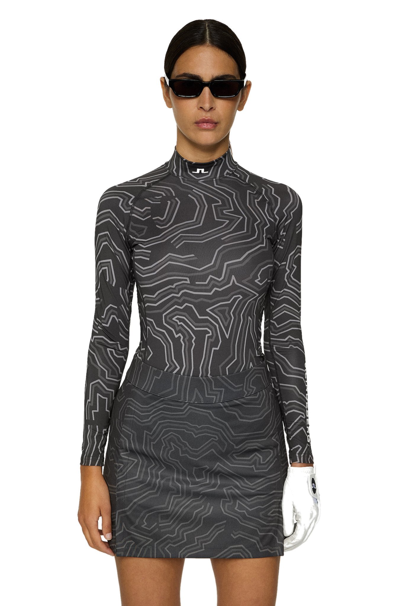 J.Lindeberg Ella Print Compression dames T-shirt, asphalt