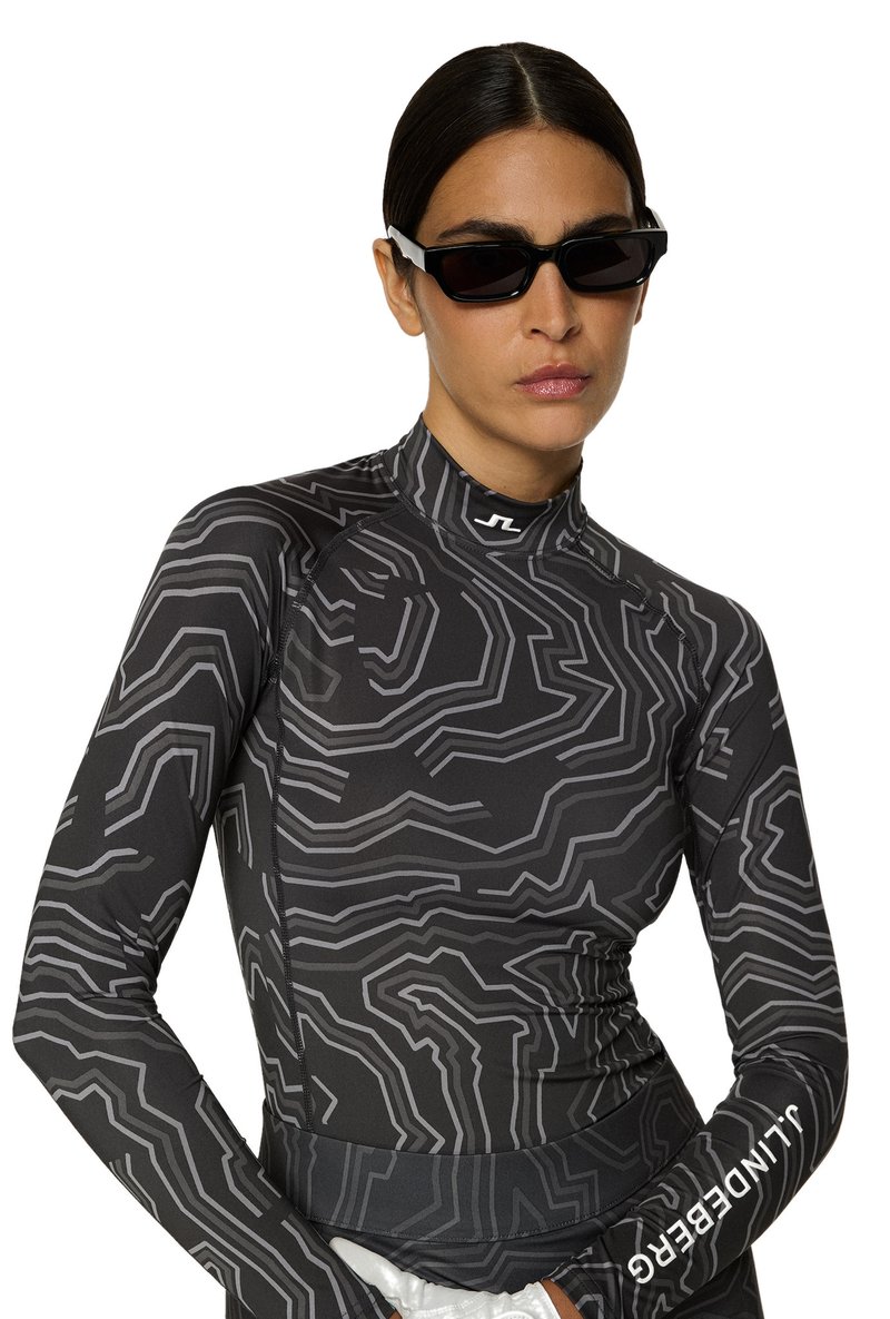 J.Lindeberg Ella Print Compression dames T-shirt, asphalt