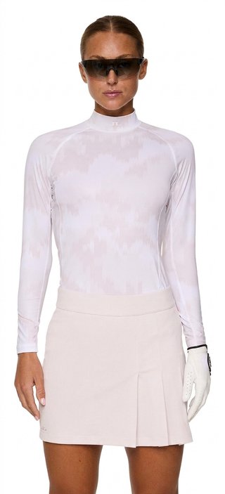 J.Lindeberg Ella Print Compression dames T-shirt, warp gray lilac