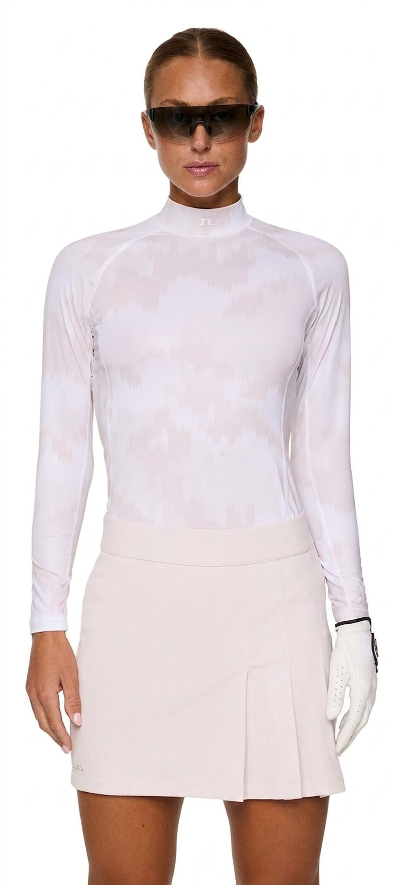 J.Lindeberg Ella Print Compression dames T-shirt, warp gray lilac