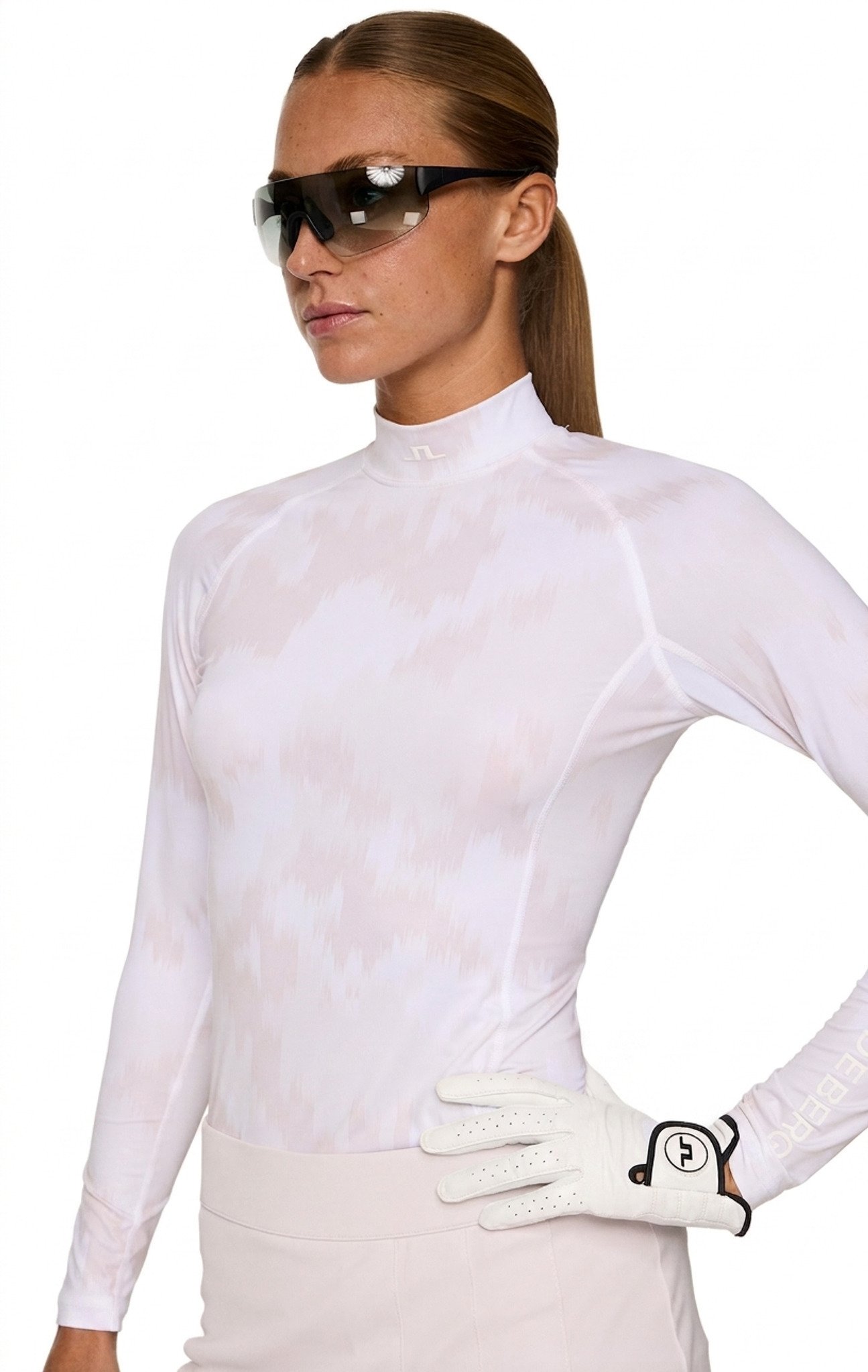 J.Lindeberg Ella Print Compression dames T-shirt, warp gray lilac