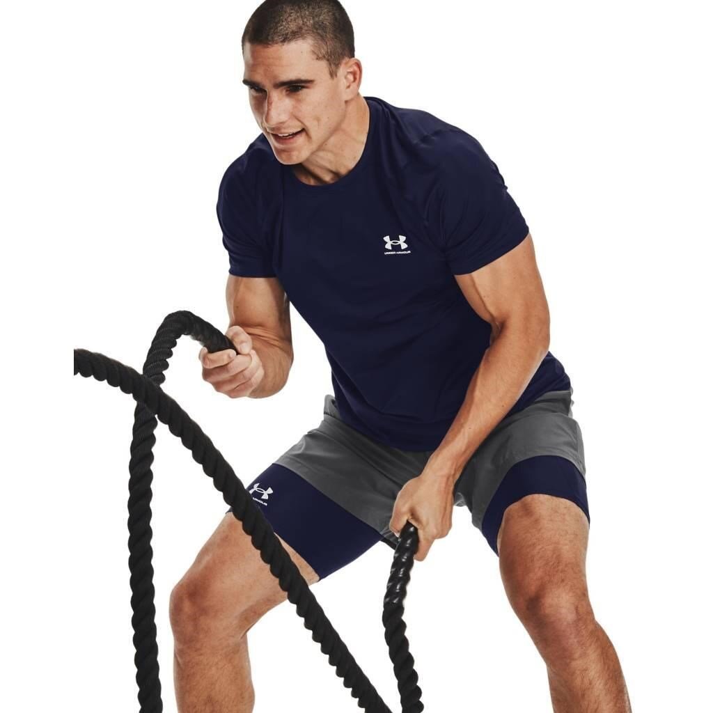 Under Armour HG Fitted SS heren t-shirt, midnight navy