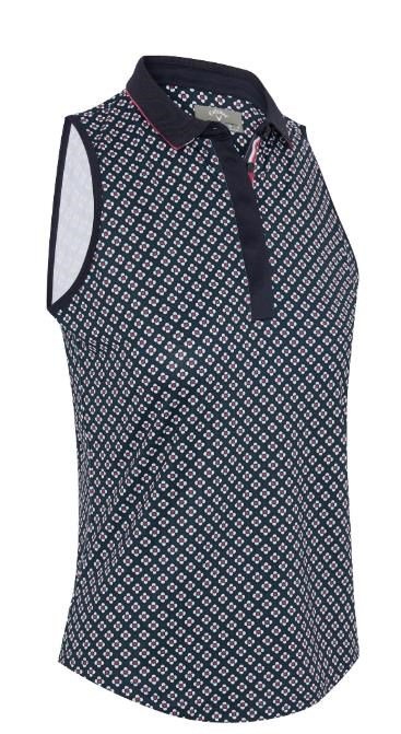 Callaway Mini Geo Floral Sleeveless dames top, peacoat
