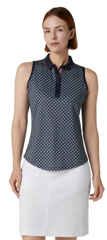 Callaway Mini Geo Floral Sleeveless dames top, peacoat
