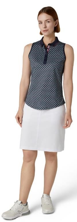 Callaway Mini Geo Floral Sleeveless dames top, peacoat