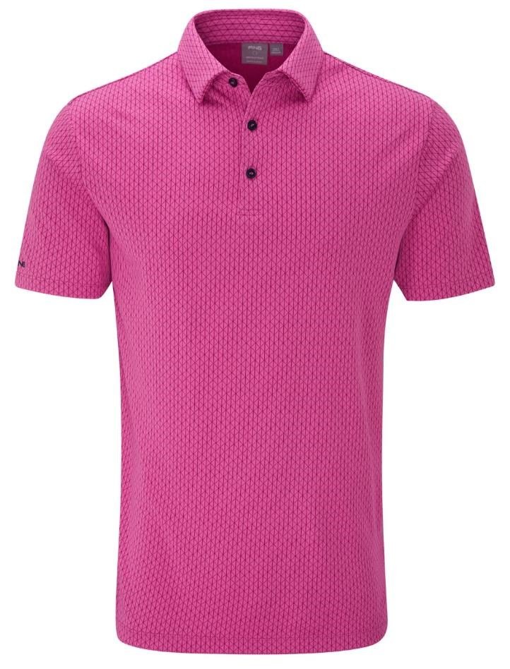 PING Hershel heren polo, ultra pink multi