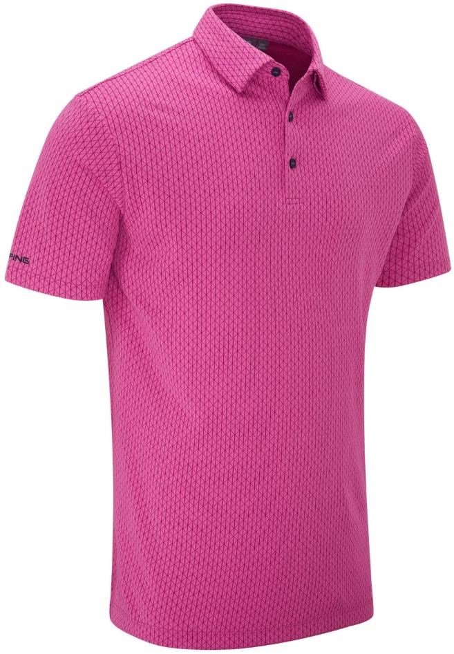 PING Hershel heren polo, ultra pink multi