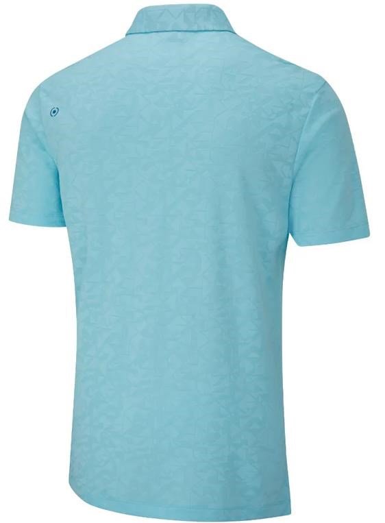 PING Geo Camo heren polo, crystal blue