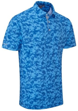 PING Julian heren polo, tidal blue multi