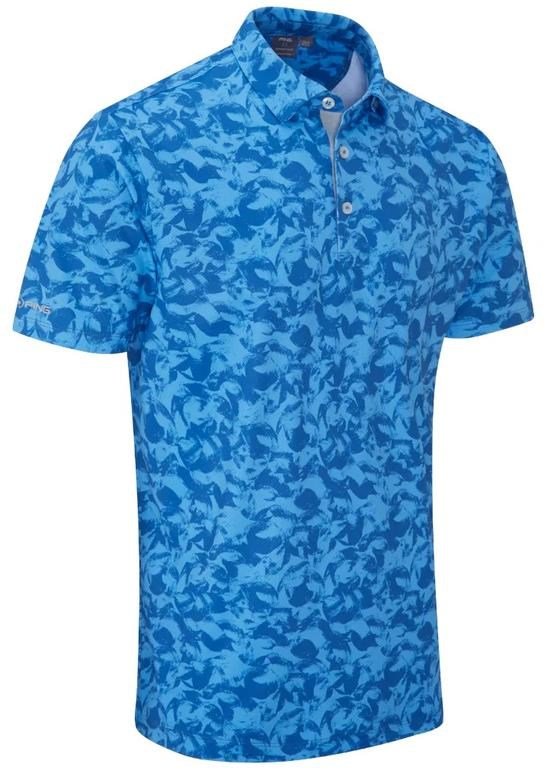 PING Julian heren polo, tidal blue multi