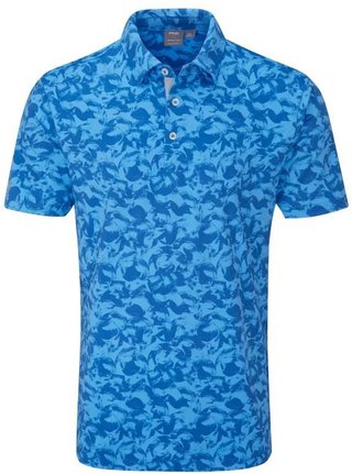 PING Julian heren polo, tidal blue multi