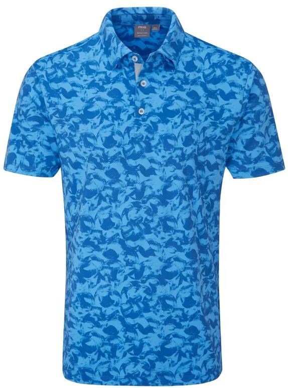 PING Julian heren polo, tidal blue multi