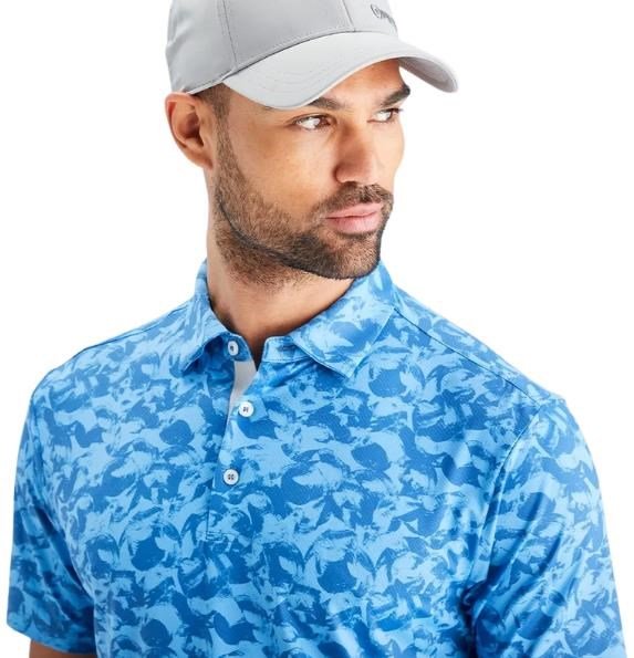 PING Julian heren polo, tidal blue multi