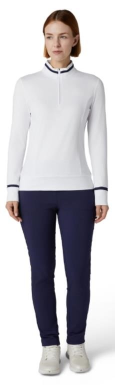 Callaway Thermal Long Sleeve Colourblock dames top, brilliant white