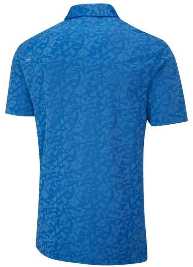 PING Geo Camo heren polo, tidal blue